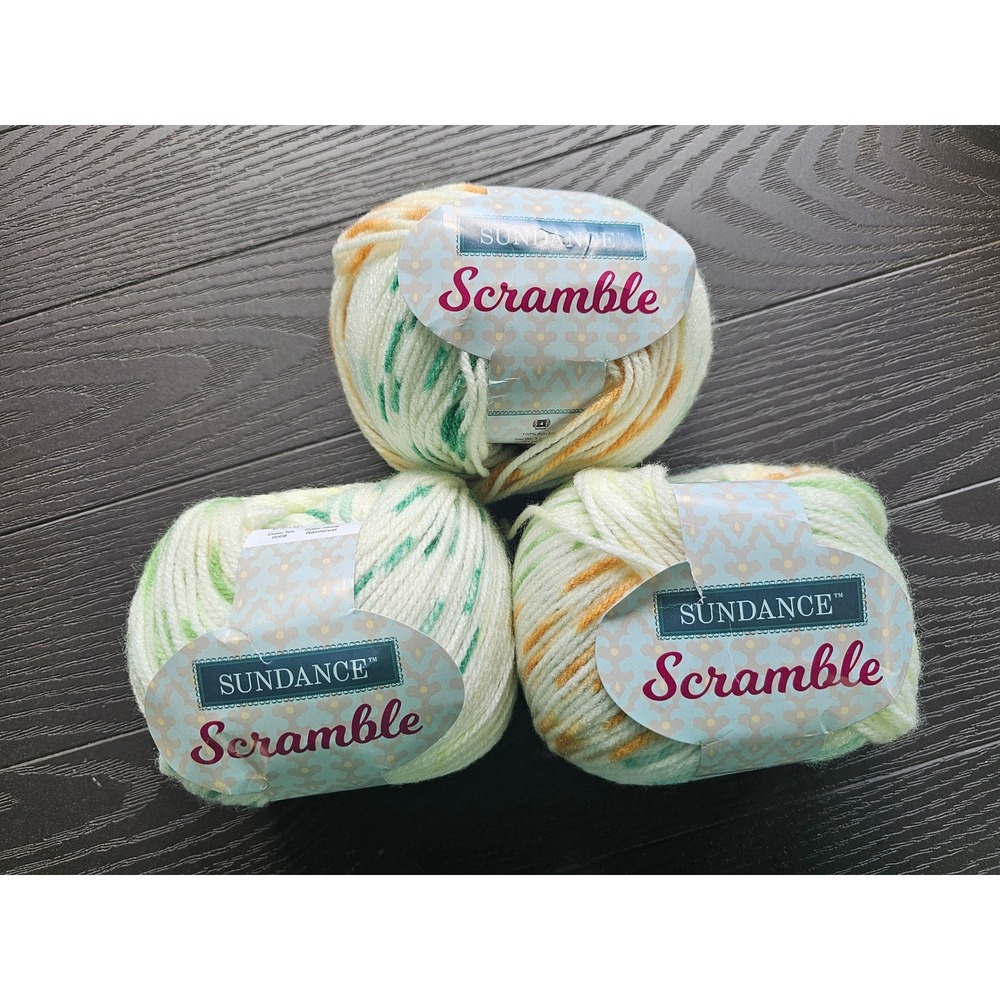 Sundance Scramble Yarn Rainforest 0008 Medium 4 Acrylic 3.5oz 3 Skeins Lot